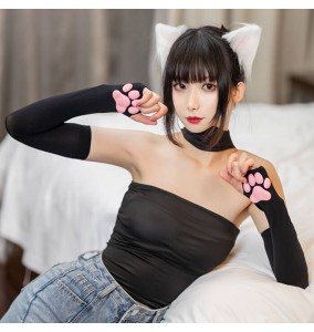 DIRTY - 3D Cat Paw Sleeves (Black)
